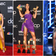 Cardi B’s three wardrobe changes, (l-r): on the BBMA red carpet; with her six Billboard Awards; on stage, accepting an award.